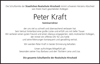 Anzeige von Peter Kraft von MGO