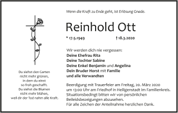 Anzeige von Reinhold Ott von MGO