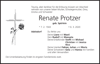 Anzeige von Renate Protzer von MGO