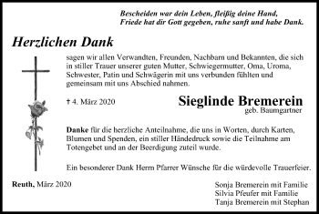 Anzeige von Sieglinde Bremerein von MGO