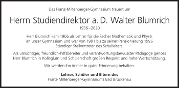 Anzeige von Walter Blumrich von MGO