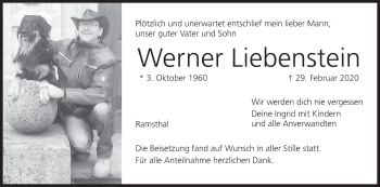 Anzeige von Werner Liebenstein von MGO