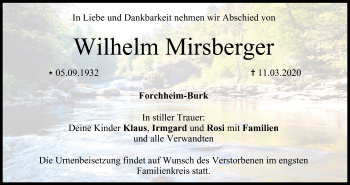 Anzeige von Wilhelm Mirsberger von MGO