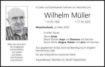 Anzeige von Wilhelm Müller von MGO