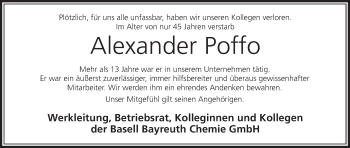 Anzeige von Alexander Poffo von MGO