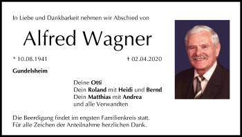 Anzeige von Alfred Wagner von MGO