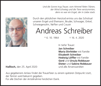 Anzeige von Andreas Schreiber von MGO