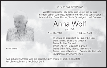 Anzeige von Anna Wolf von MGO