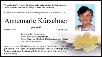 Anzeige von Annemarie Kürschner von MGO