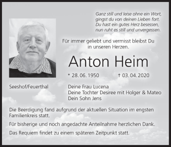 Anzeige von Anton Heim von MGO