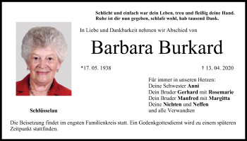 Anzeige von Barbara Burkard von MGO