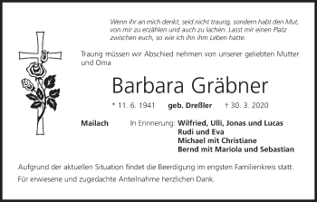 Anzeige von Barbara Gräbner von MGO