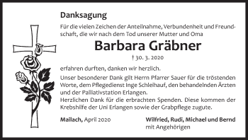 Anzeige von Barbara Gräbner von MGO
