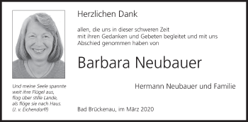 Anzeige von Barbara Neubauer von MGO