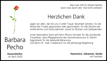 Anzeige von Barbara Pecho von MGO