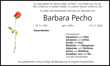 Anzeige von Barbara Pecho von MGO