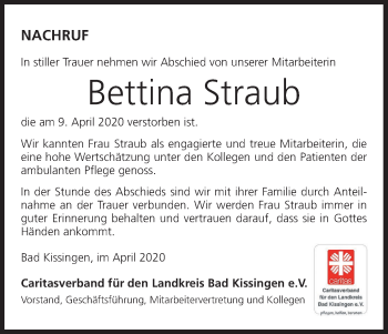 Anzeige von Bettina Straub von MGO