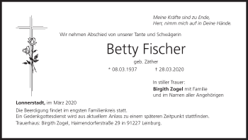 Anzeige von Betty Fischer von MGO