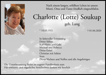 Anzeige von Charlotte Soukup von MGO