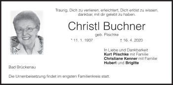 Anzeige von Christl Buchner von MGO