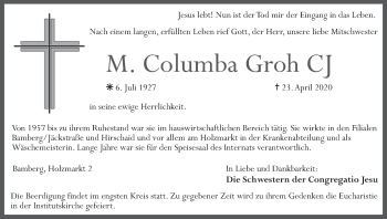 Anzeige von Columba Groh von MGO