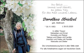 Anzeige von Dorothea Strietzel von MGO