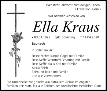 Anzeige von Ella Kraus von MGO