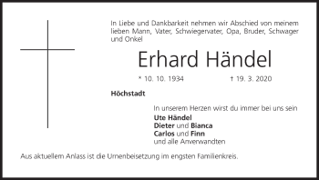 Anzeige von Erhard Händel von MGO
