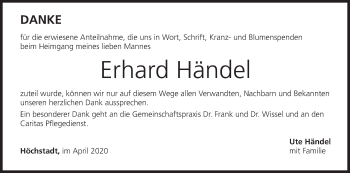 Anzeige von Erhard Händel von MGO