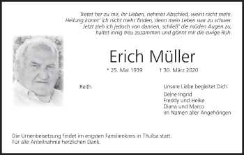 Anzeige von Erich Müller von MGO