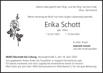 Anzeige von Erika Schott von MGO