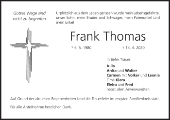 Anzeige von Frank Thomas von MGO