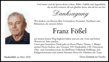 Anzeige von Franz Fößel von MGO