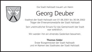 Anzeige von Georg Deuber von MGO