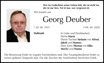 Anzeige von Georg Deuber von MGO