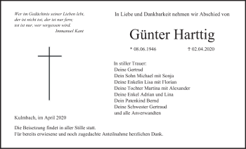 Anzeige von Günter Harttig von MGO