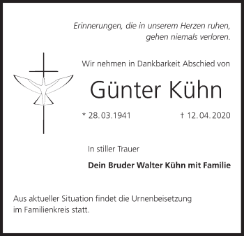 Anzeige von Günter Kühn von MGO