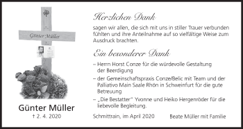 Anzeige von Günter Müller von MGO