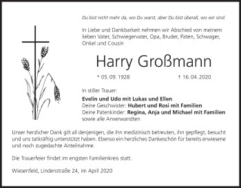 Anzeige von Harry Großmann von MGO