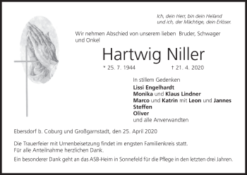 Anzeige von Hartwig Niller von MGO