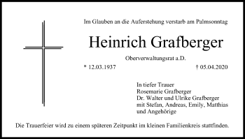 Anzeige von Heinrich Grafberger von MGO
