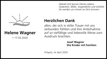 Anzeige von Helene Wagner von MGO