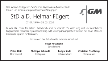 Anzeige von Helmar Fügert von MGO