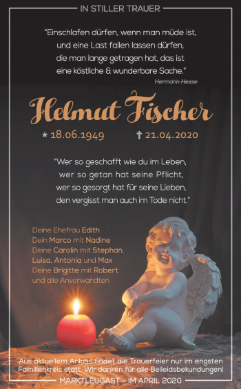 Anzeige von Helmut Fischer von MGO