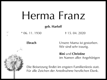 Anzeige von Herma Franz von MGO