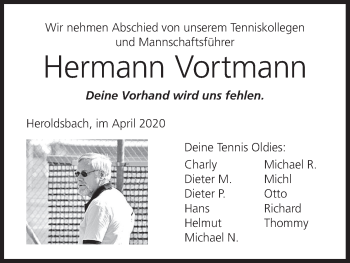 Anzeige von Hermann Vortmann von MGO