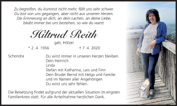 Anzeige von Hiltrud Reith von MGO