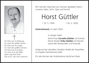 Anzeige von Horst Güttler von MGO