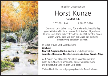 Anzeige von Horst Kunze von MGO