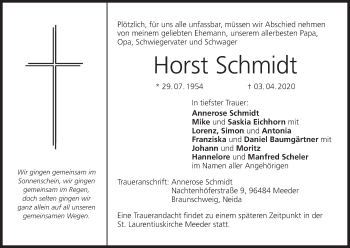 Anzeige von Horst Schmidt von MGO